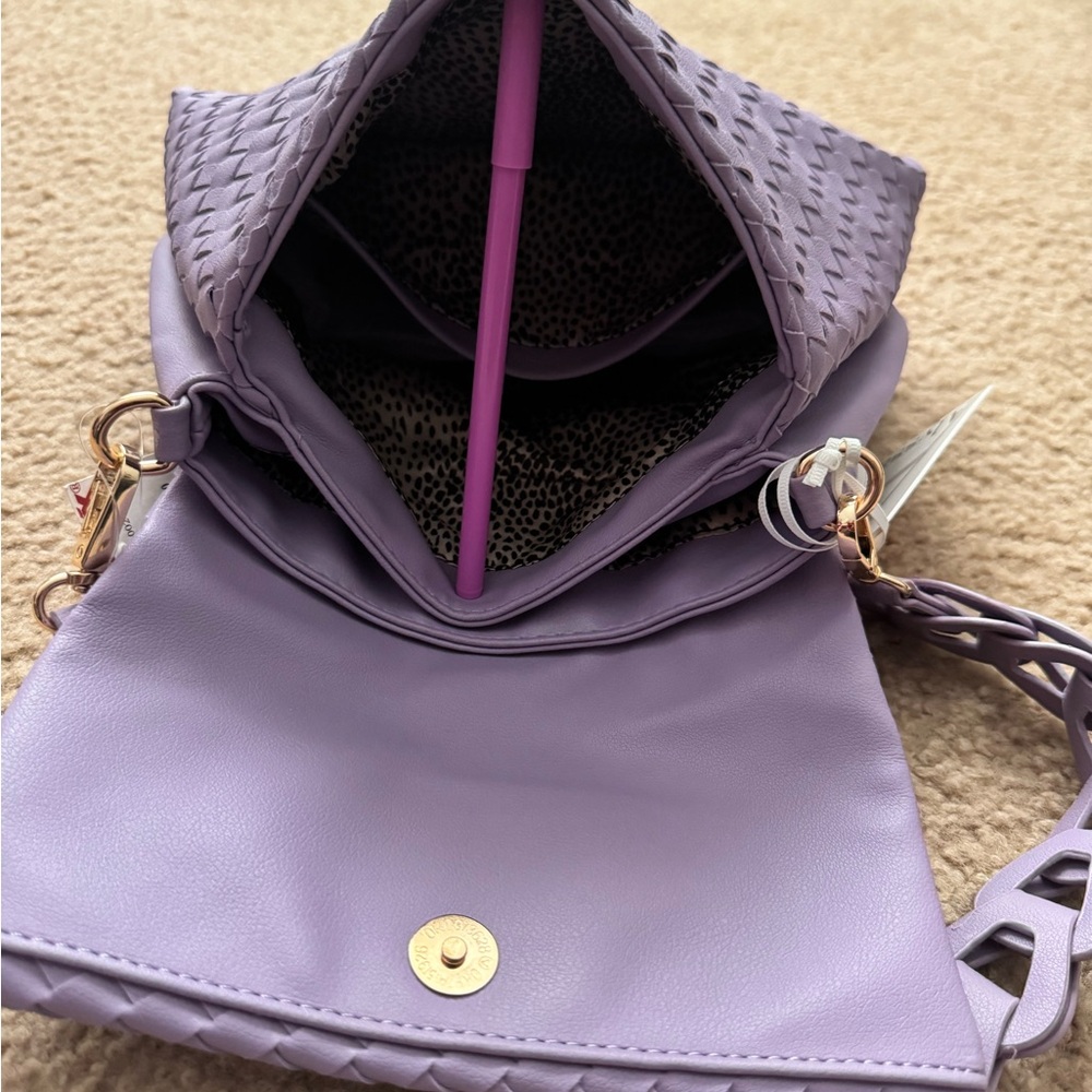 Alyssa Nicole Woven Lavender Shoulder Bag NWT - Picture 7 of 8